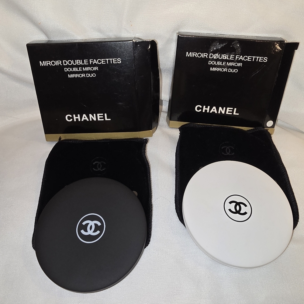 CHANEL Your Choice Of One Black Or White Double Round Mirror